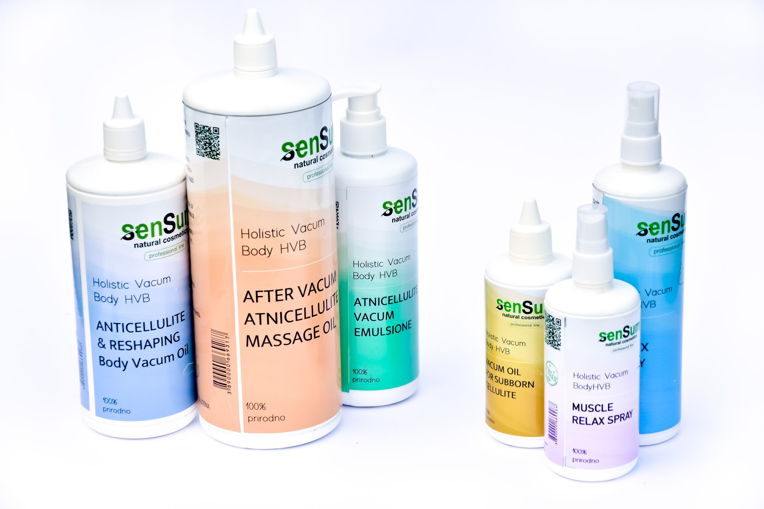SenSum Holistic Vacum Body (HVB) aromaterapeutski<br />
anticelulit, dva skupa proizvoda na bijeloj podlozi